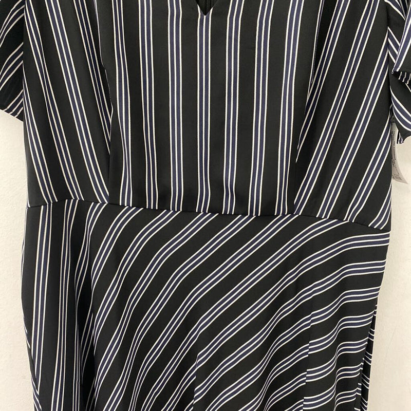 ANN TAYLOR WOMEN'S DRESS black white stripe 14