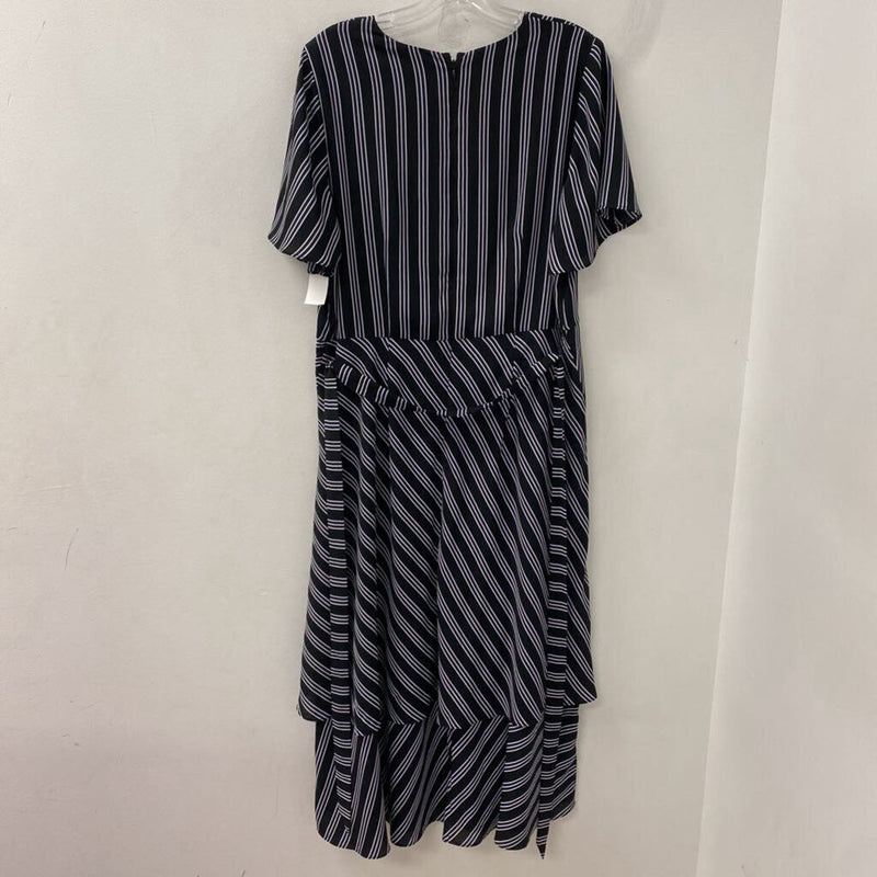 ANN TAYLOR WOMEN'S DRESS black white stripe 14