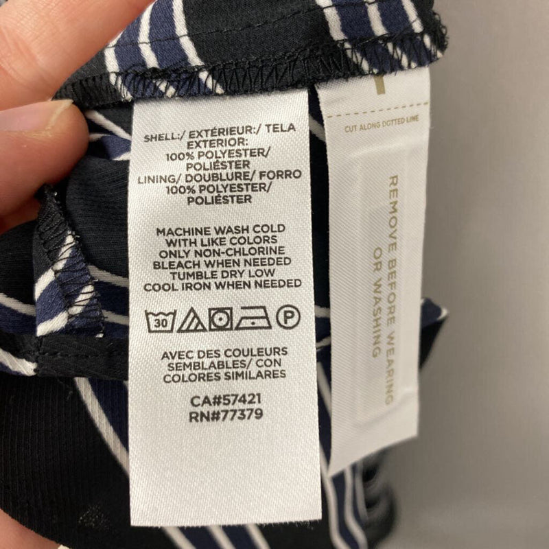 ANN TAYLOR WOMEN'S DRESS black white stripe 14