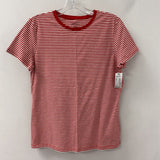 SAKS FIFTH AVE WOMEN'S T-SHIRT red white striped L