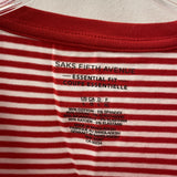 SAKS FIFTH AVE WOMEN'S T-SHIRT red white striped L