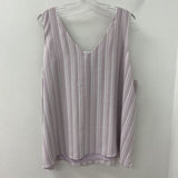 PENNINGTONS WOMEN'S PLUS TOP lilac white 2X