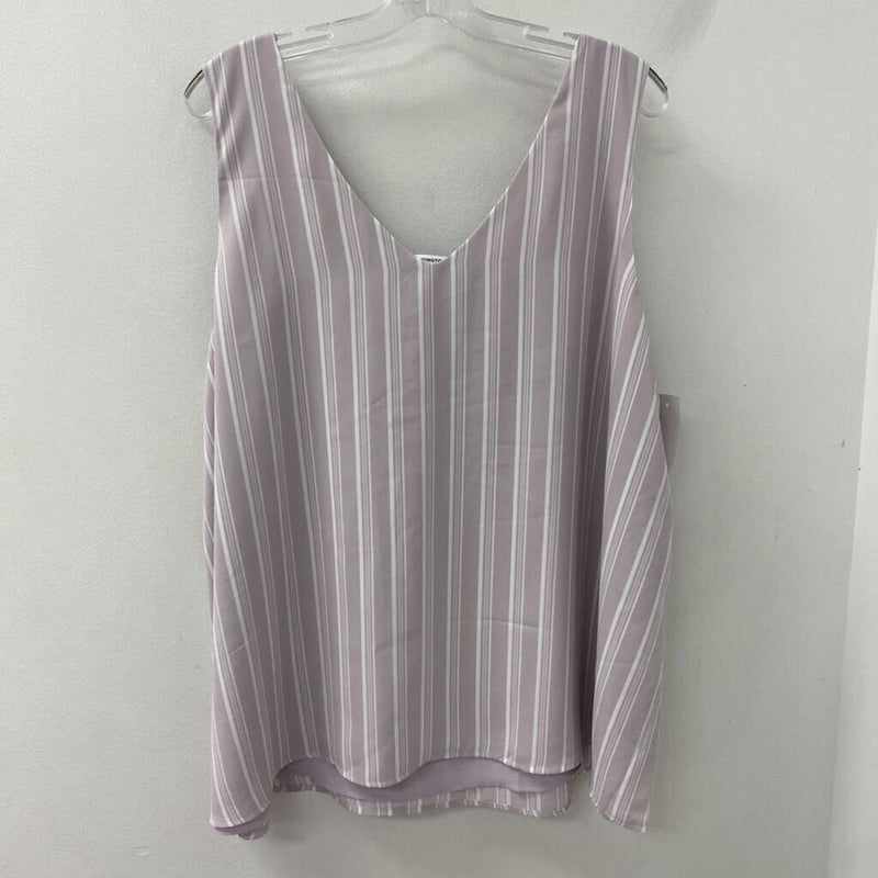 PENNINGTONS WOMEN'S PLUS TOP lilac white 2X