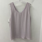 PENNINGTONS WOMEN'S PLUS TOP lilac white 2X