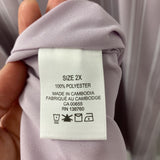 PENNINGTONS WOMEN'S PLUS TOP lilac white 2X