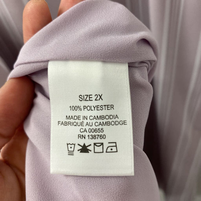 PENNINGTONS WOMEN'S PLUS TOP lilac white 2X
