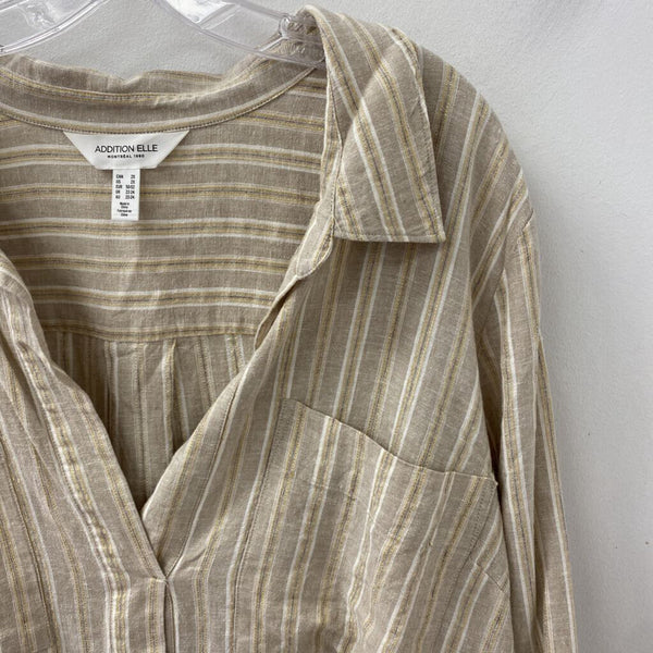 ADDITION ELLE WOMEN'S PLUS TOP beige gold 2X