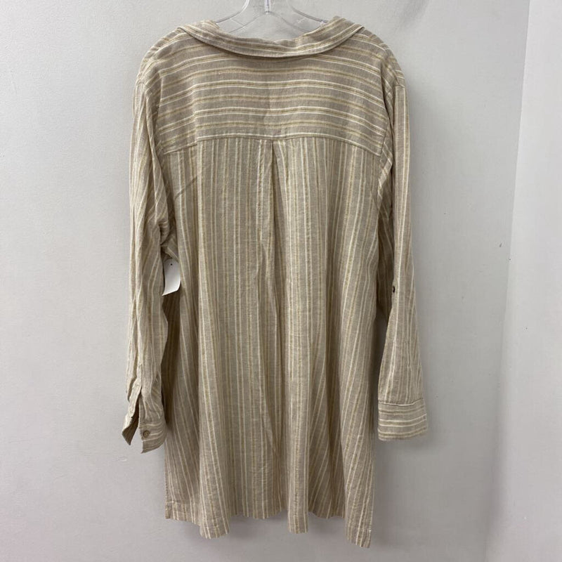 ADDITION ELLE WOMEN'S PLUS TOP beige gold 2X