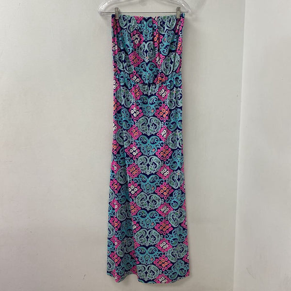lilly pulitzer WOMEN'S DRESS multi blue pink orange blue M