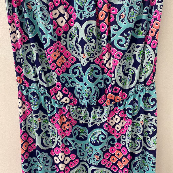 lilly pulitzer WOMEN'S DRESS multi blue pink orange blue M