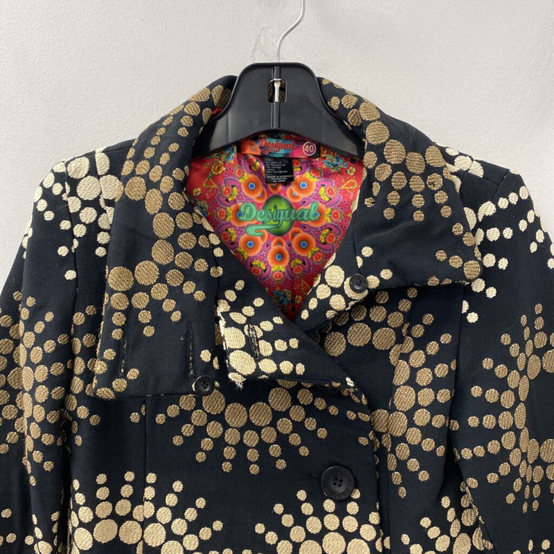 DESIGUAL WOMEN'S COAT black beige S/40