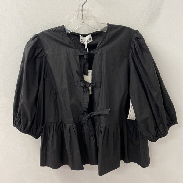 ganni WOMEN'S BLOUSE/SHIRT black S/36