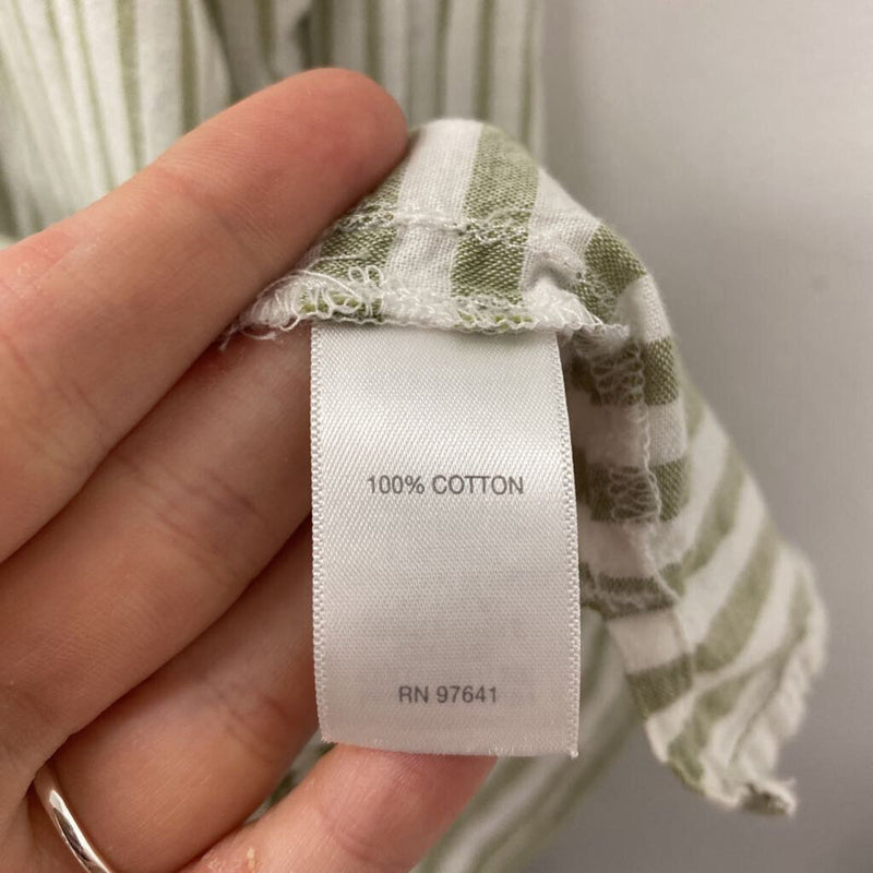J JILL/PUREJILL WOMEN'S BLOUSE/SHIRT green white M