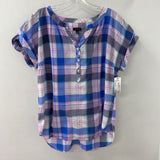 TALBOTS WOMEN'S BLOUSE/SHIRT blue pink M