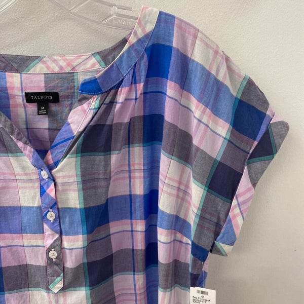 TALBOTS WOMEN'S BLOUSE/SHIRT blue pink M
