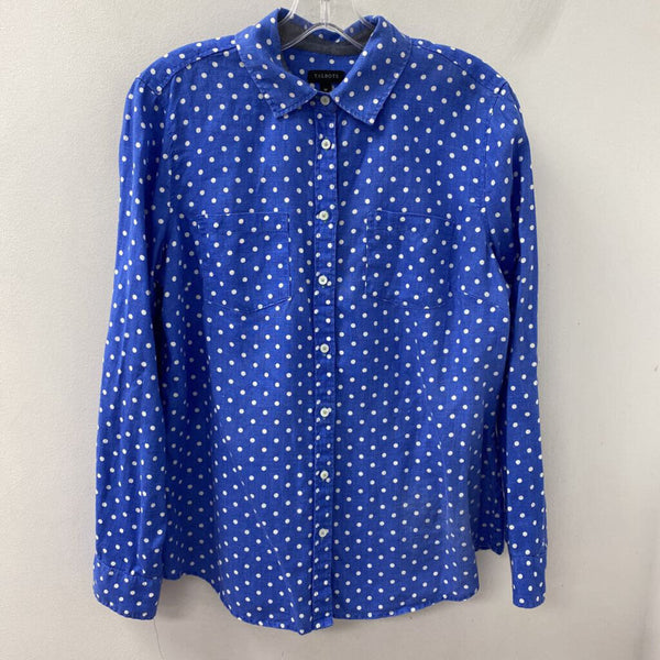 TALBOTS WOMEN'S BLOUSE/SHIRT blue white M