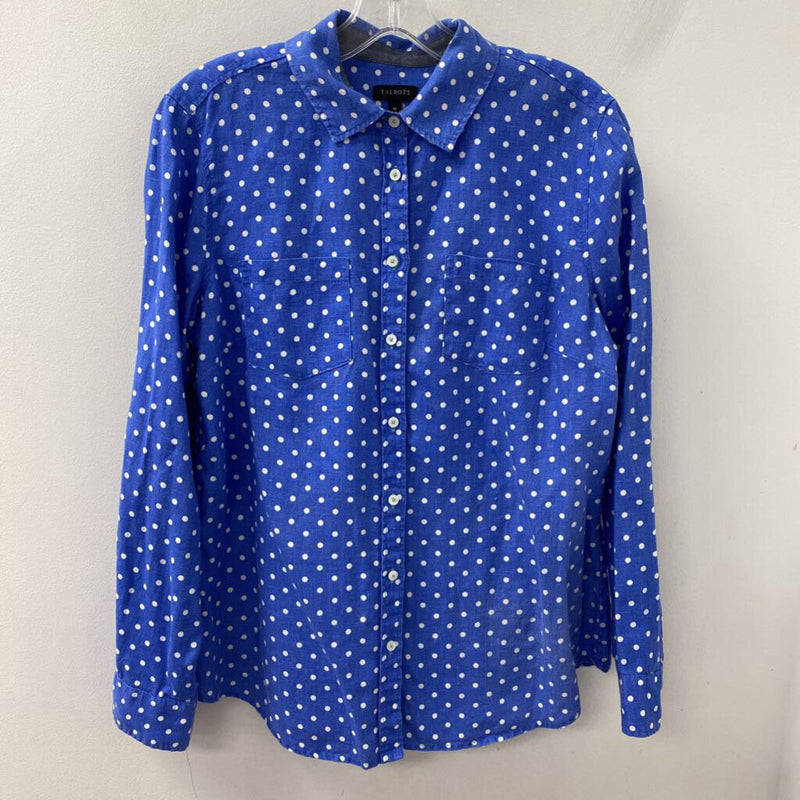 TALBOTS WOMEN'S BLOUSE/SHIRT blue white M