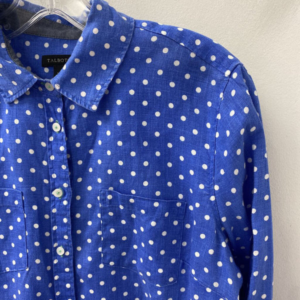 TALBOTS WOMEN'S BLOUSE/SHIRT blue white M