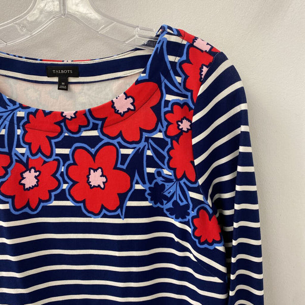 TALBOTS WOMEN'S DRESS navy red white M