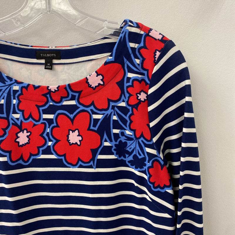 TALBOTS WOMEN'S DRESS navy red white M