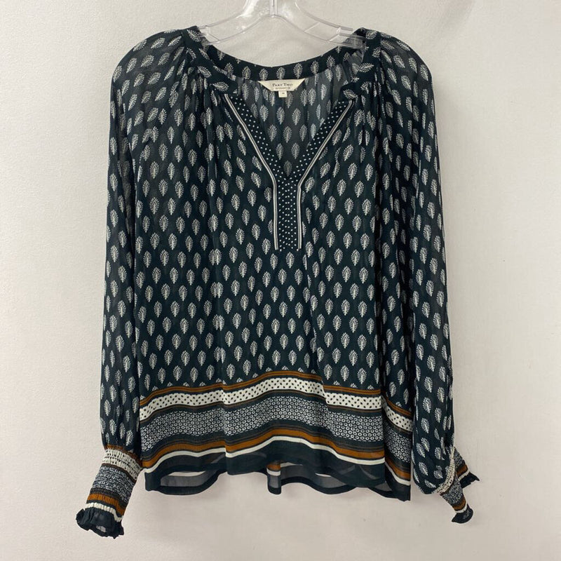 PART TWO WOMEN'S BLOUSE/SHIRT black cream brown S/36