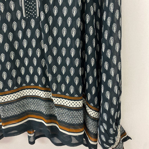 PART TWO WOMEN'S BLOUSE/SHIRT black cream brown S/36
