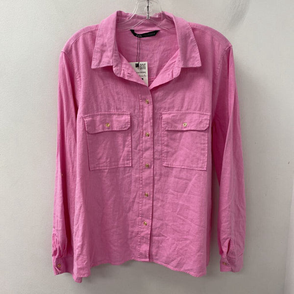 ZARA WOMEN'S PLUS TOP pink XXL