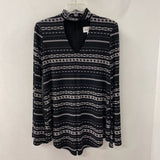 JOSEPH RIBKOFF WOMEN'S TOP black white geo print 6