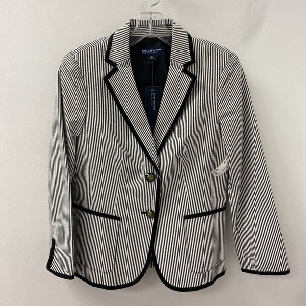 JNY jones new york WOMEN'S BLAZER/JACKET white grey stripe 8P