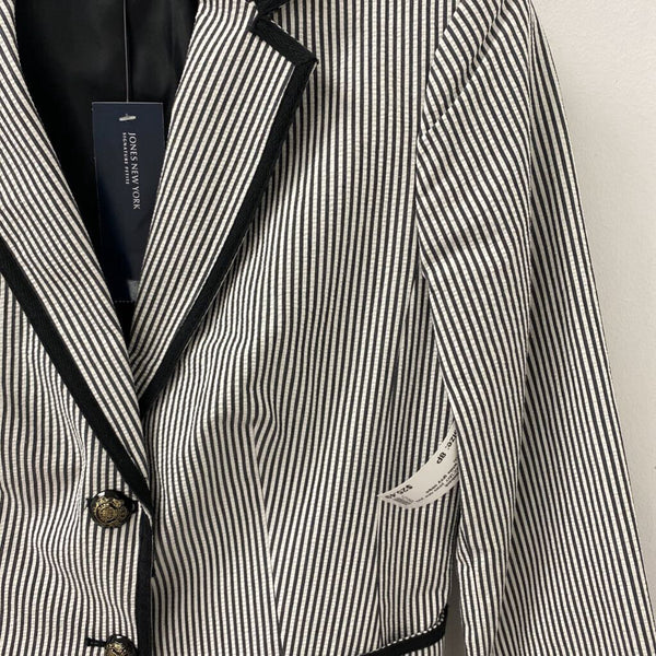 JNY jones new york WOMEN'S BLAZER/JACKET white grey stripe 8P