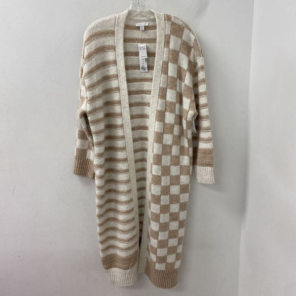 TOPSHOP WOMEN'S CARDIGAN cream tan mix S