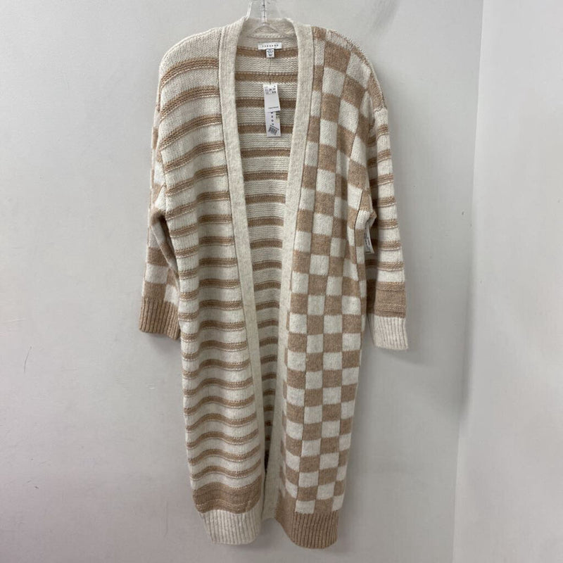 TOPSHOP WOMEN'S CARDIGAN cream tan mix S