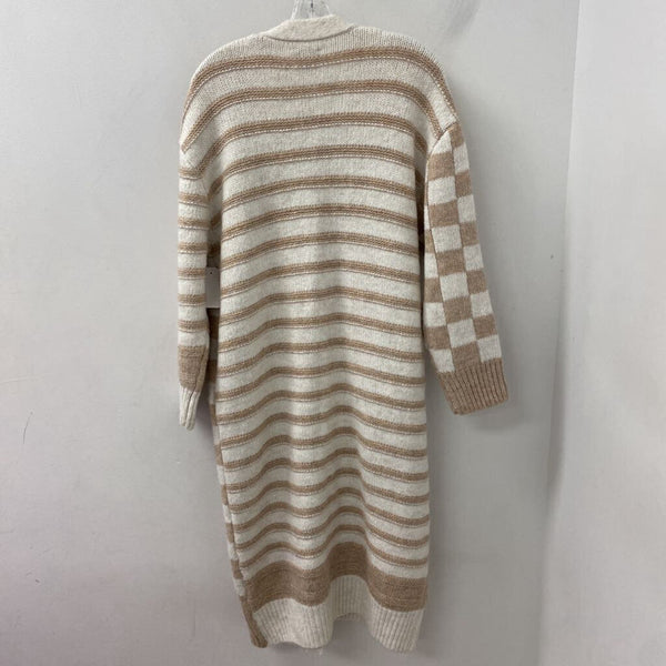 TOPSHOP WOMEN'S CARDIGAN cream tan mix S