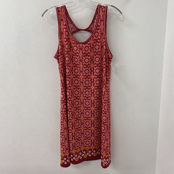 MAX STUDIO WOMEN'S DRESS red burgundy orange mix L
