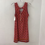 MAX STUDIO WOMEN'S DRESS red burgundy orange mix L