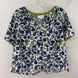 VELVET WOMEN'S BLOUSE/SHIRT whote navy green S