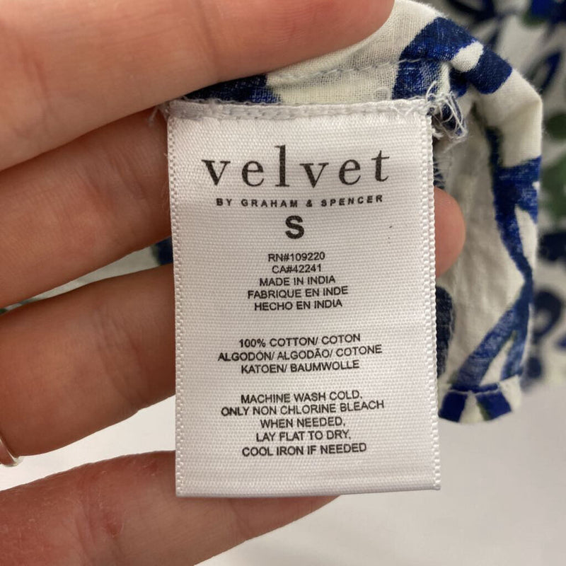 VELVET WOMEN'S BLOUSE/SHIRT whote navy green S