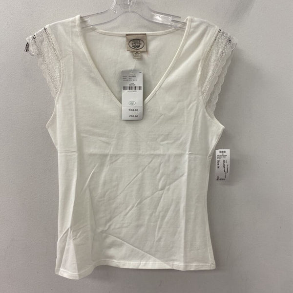 LAURA ASHLEY WOMEN'S TOP white M