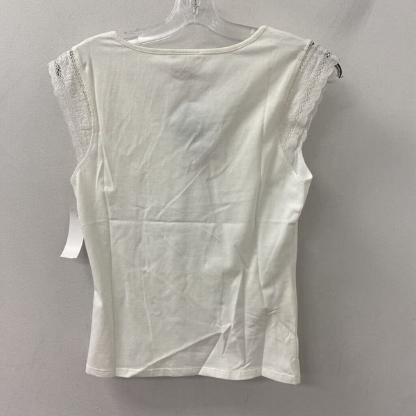 LAURA ASHLEY WOMEN'S TOP white M