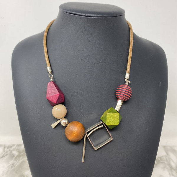 WOMEN'S NECKLACE brown burgundy green mix