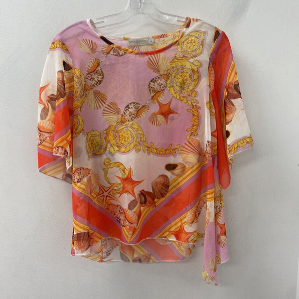 RINASCIMENTO WOMEN'S BLOUSE/SHIRT white orange yellow pink M