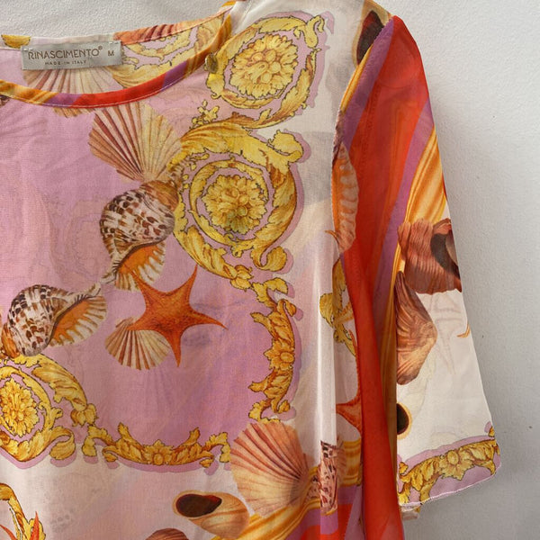 RINASCIMENTO WOMEN'S BLOUSE/SHIRT white orange yellow pink M