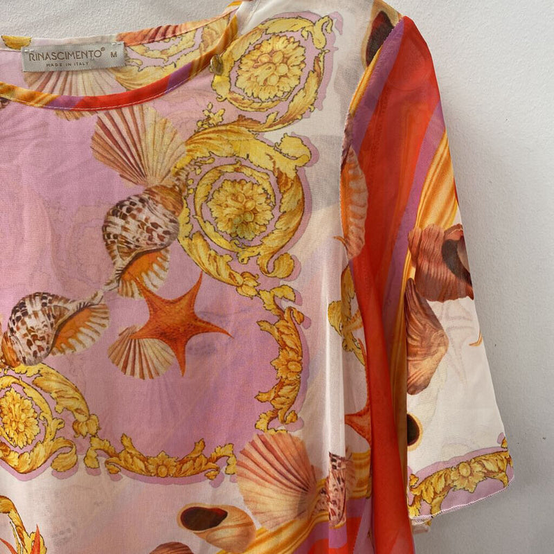 RINASCIMENTO WOMEN'S BLOUSE/SHIRT white orange yellow pink M