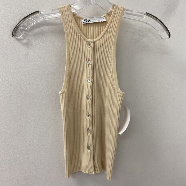 ZARA WOMEN'S TOP beige S