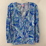 lilly pulitzer WOMEN'S BLOUSE/SHIRT white blue purple M