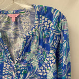 lilly pulitzer WOMEN'S BLOUSE/SHIRT white blue purple M