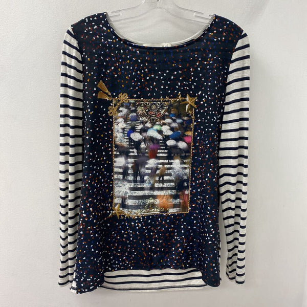 oui WOMEN'S BLOUSE/SHIRT black white multi 8