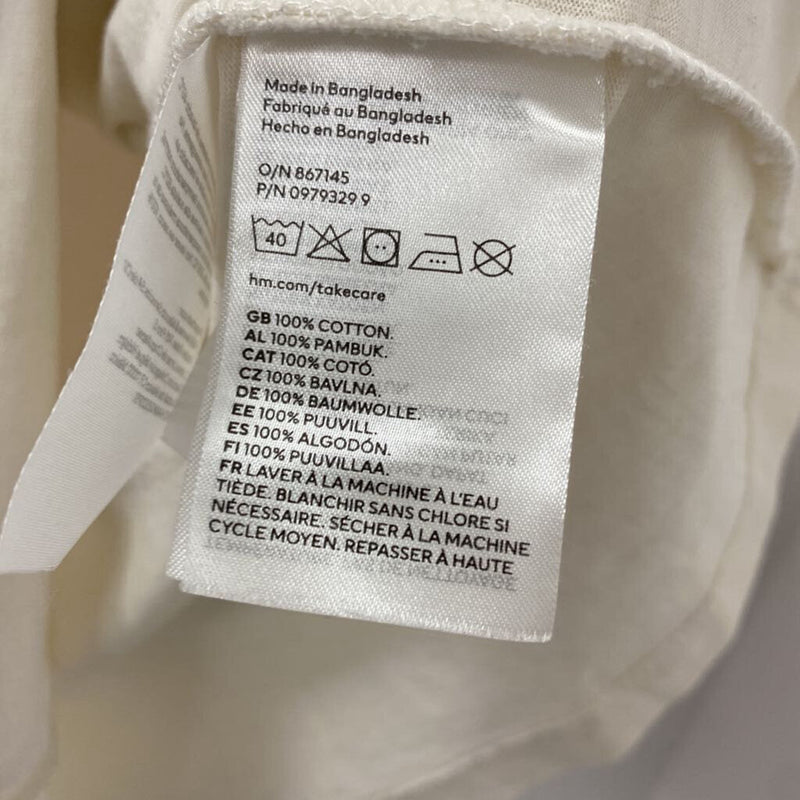 H&M WOMEN'S T-SHIRT cream mix M