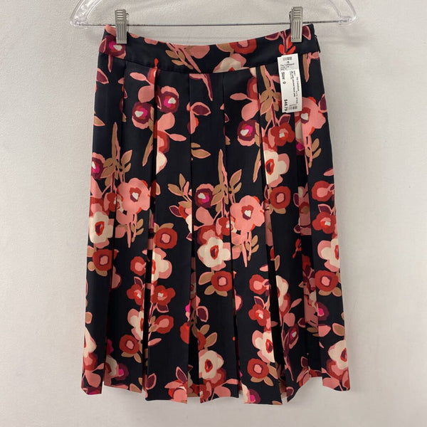 KATE SPADE WOMEN'S SKIRT black pink floral 0