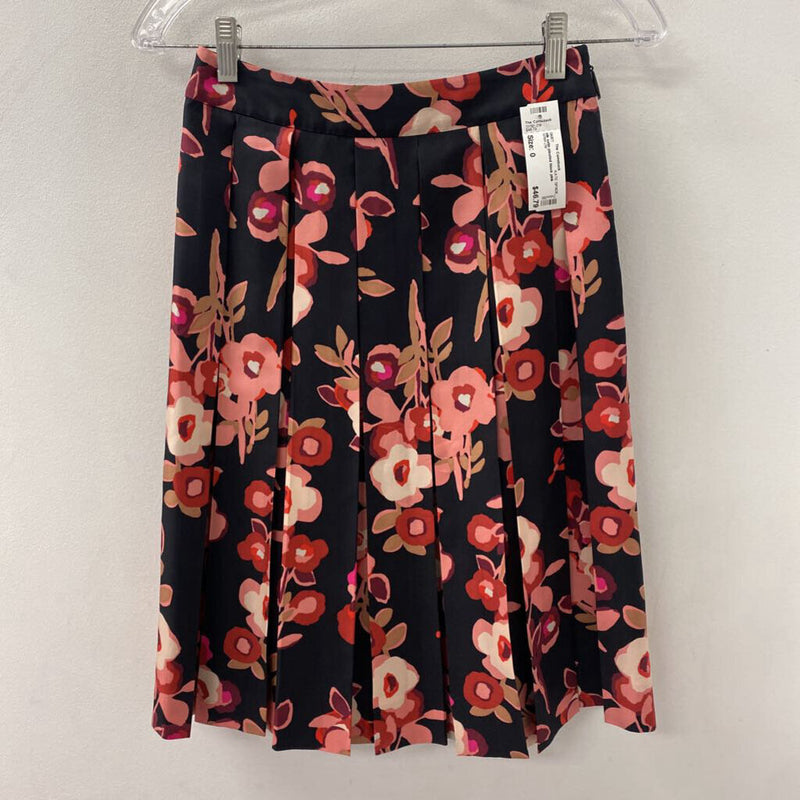KATE SPADE WOMEN'S SKIRT black pink floral 0